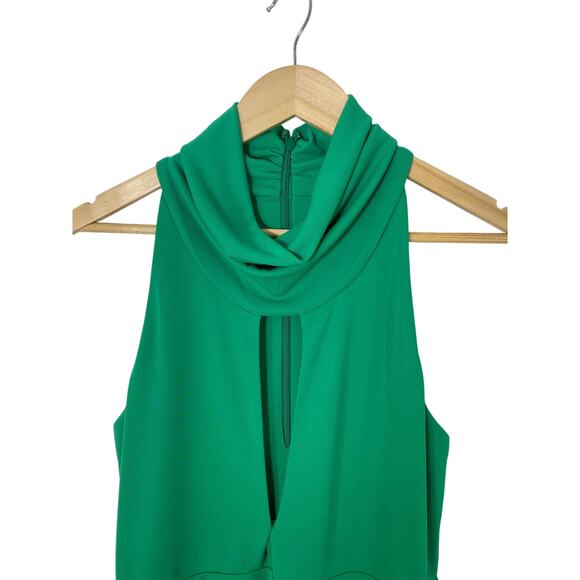 L'academie Vero Midi Cutout Halter Dress Parrot Green Womens Size Medium READ - Picture 2 of 15
